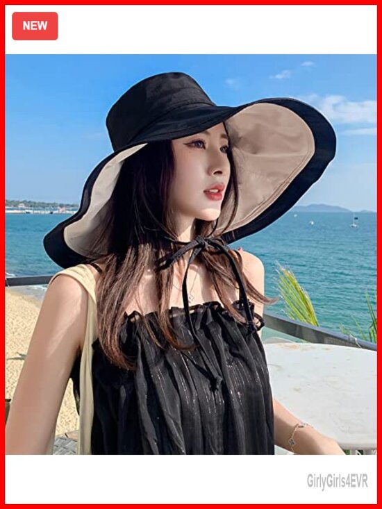 Wide Brim Reversible Sun Hat Wired Edge Foldable UV Protection